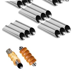 24 Pieces Stainless steel cannoli tubes baking mold Pastry New Silver